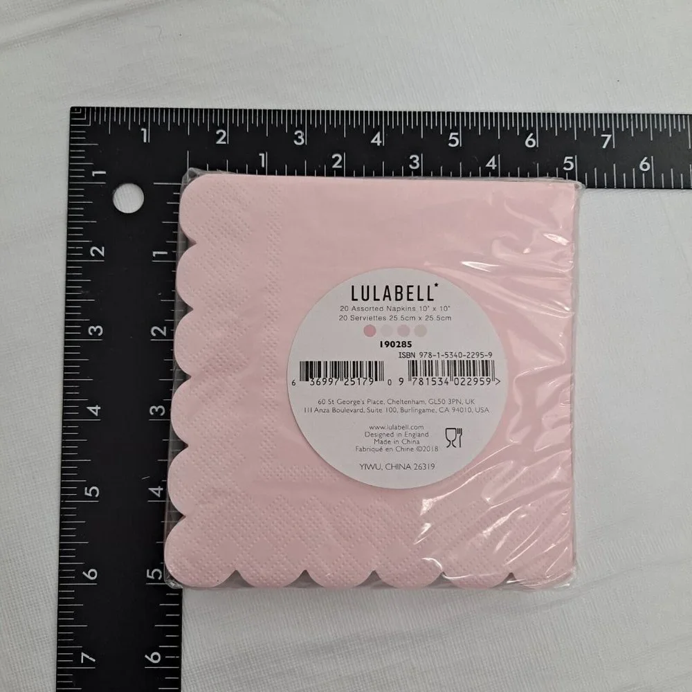 Cocktail Napkins Lulabell Scalloped Four Shades Of Pink 20 Count
